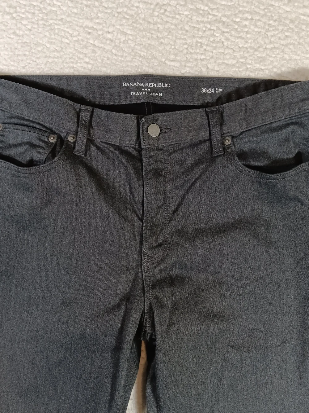 Banana Republic Jeans Mens 36x34 Gray Travel Jean Slim Fit Stretch